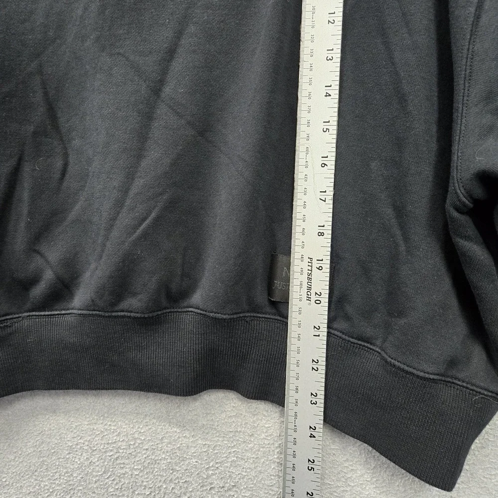 Nike Women Sweatshirt S Black Oversized Swoosh Spellout Logo Just Do It Pullover